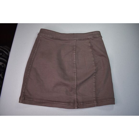 Free People Button Up Mini Skirt Mauve Brown Womens 2 - Picture 5 of 5
